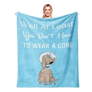 Amazon Blue Dog Blanket with Humorous Cone Design
